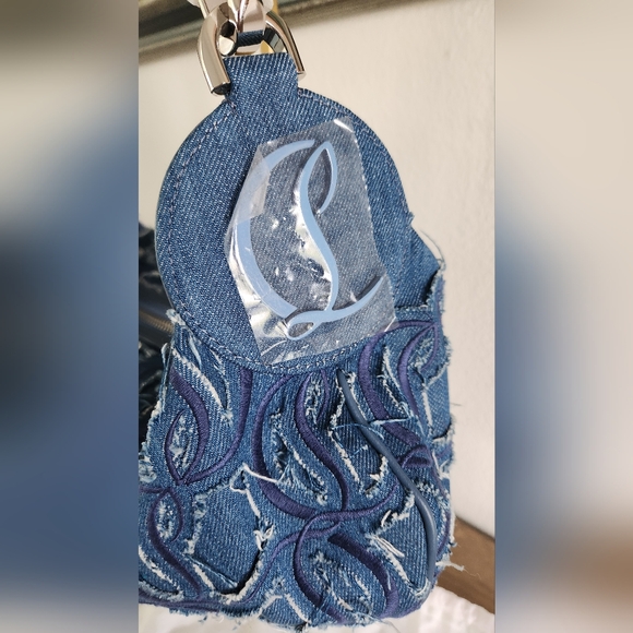 NWT Christian Louboutin Blue Denim Shoulder Bag - Picture 4 of 16